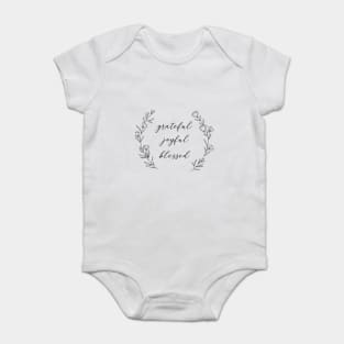 Grateful Joyful Blessed Floral Wreath Baby Bodysuit